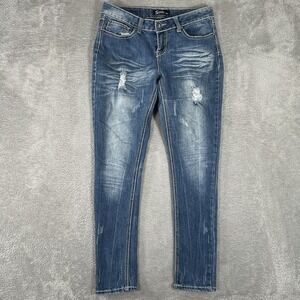 Sizzle Jeans Womens 9‎ Distressed Skinny Stretch Embellished Pocket Denim Pants
